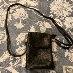 Minicat Small Faux Leather Crossbody Bag, Black